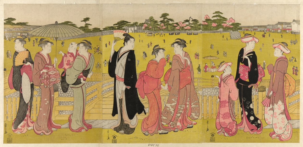 Spadseretur nær Mihashi i Ueno af Chobunsai Eishi