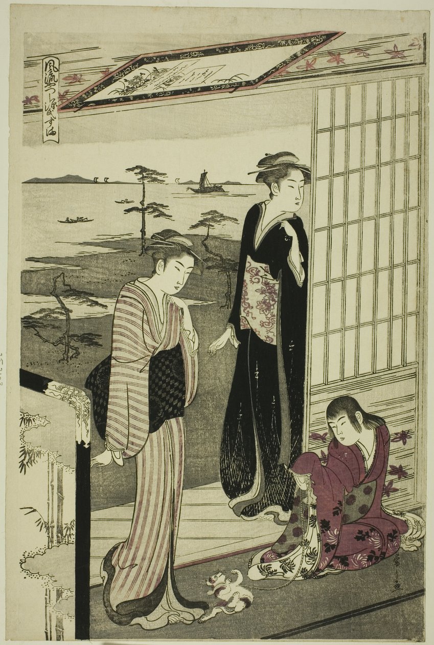 Suma, fra serien "A Fashionable Parody of the Tale of Genji (Furyu yatsushi Genji)" af Chobunsai Eishi