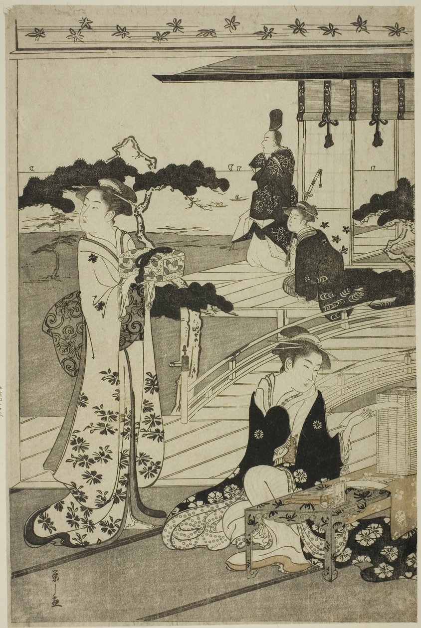 Suma, fra serien "A Fashionable Parody of the Tale of Genji (Furyu yatsushi Genji)" af Chobunsai Eishi