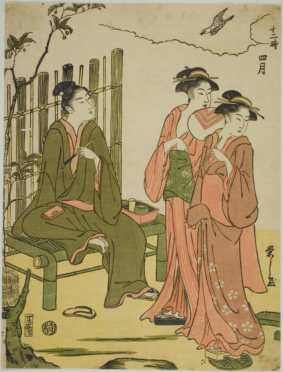 Den fjerde måned (Shigatsu), fra serien "De tolv måneder (Juni toki)" af Chobunsai Eishi