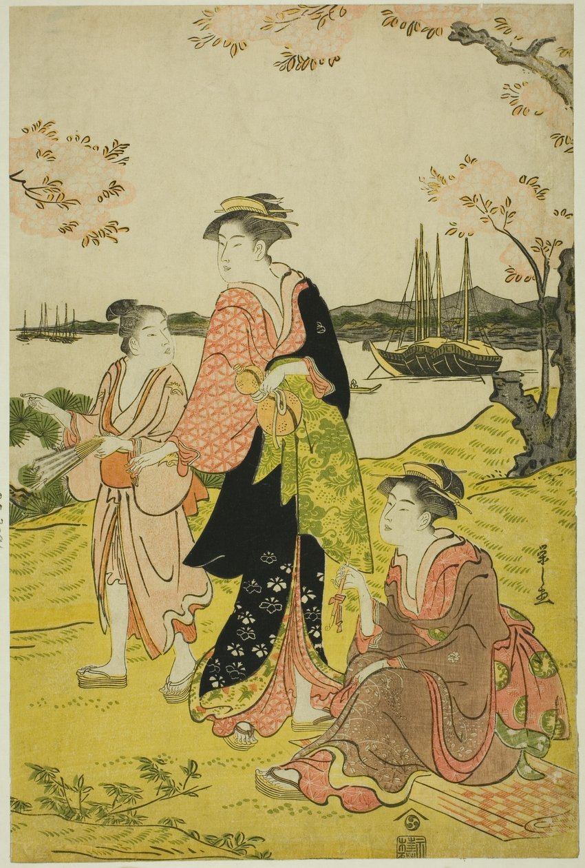 Ser Cherry Blossoms på Goten Hill af Chobunsai Eishi