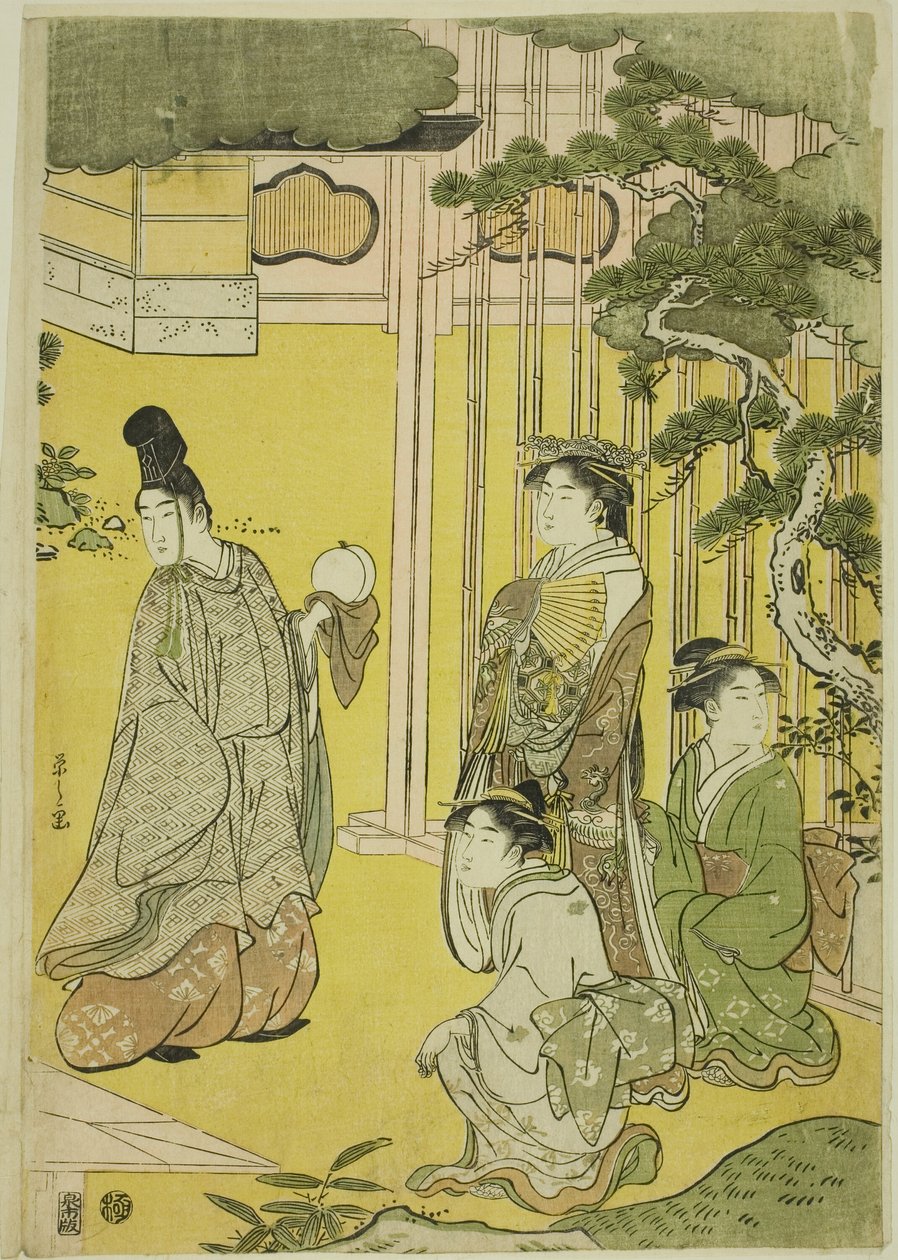Wakana, del 1 (Wakana, jo), fra serien "A Fashionable Parody of the Tale of Genji (Furyu yatsushi Genji)" af Chobunsai Eishi