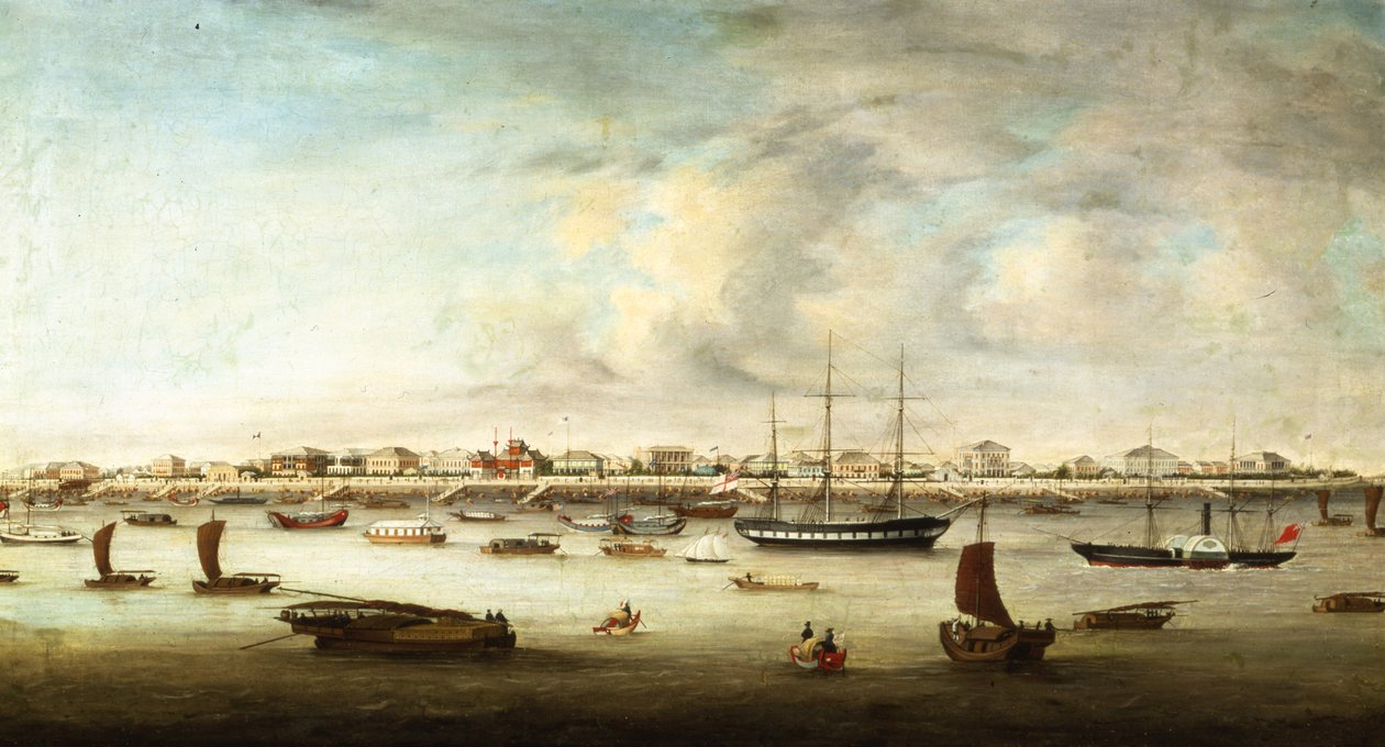 Kinesiske fiskefartøjer, Shanghai, ca. 1857 af Chow Qua