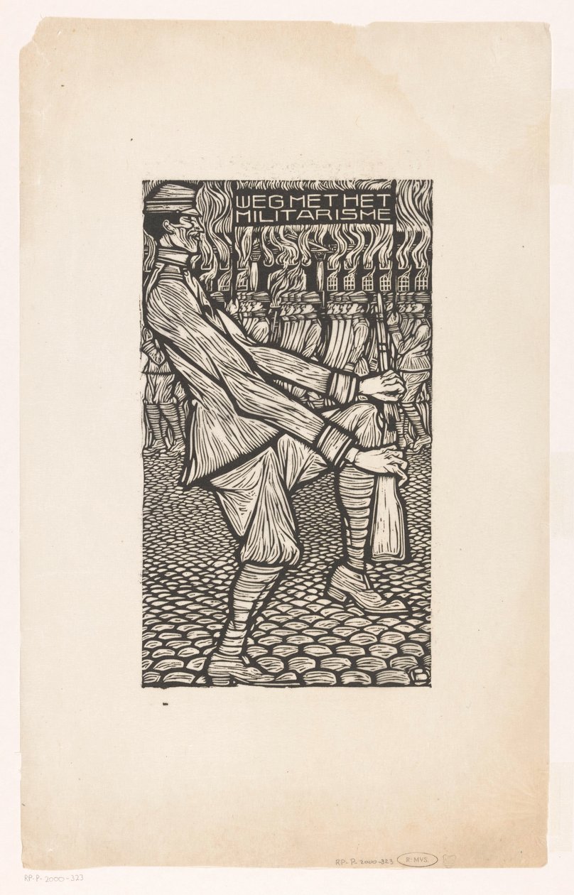 Ned med militærismen (titel på objekt) af Chris Lebeau