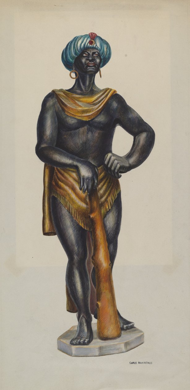 Slave reklame figur af Chris Makrenos