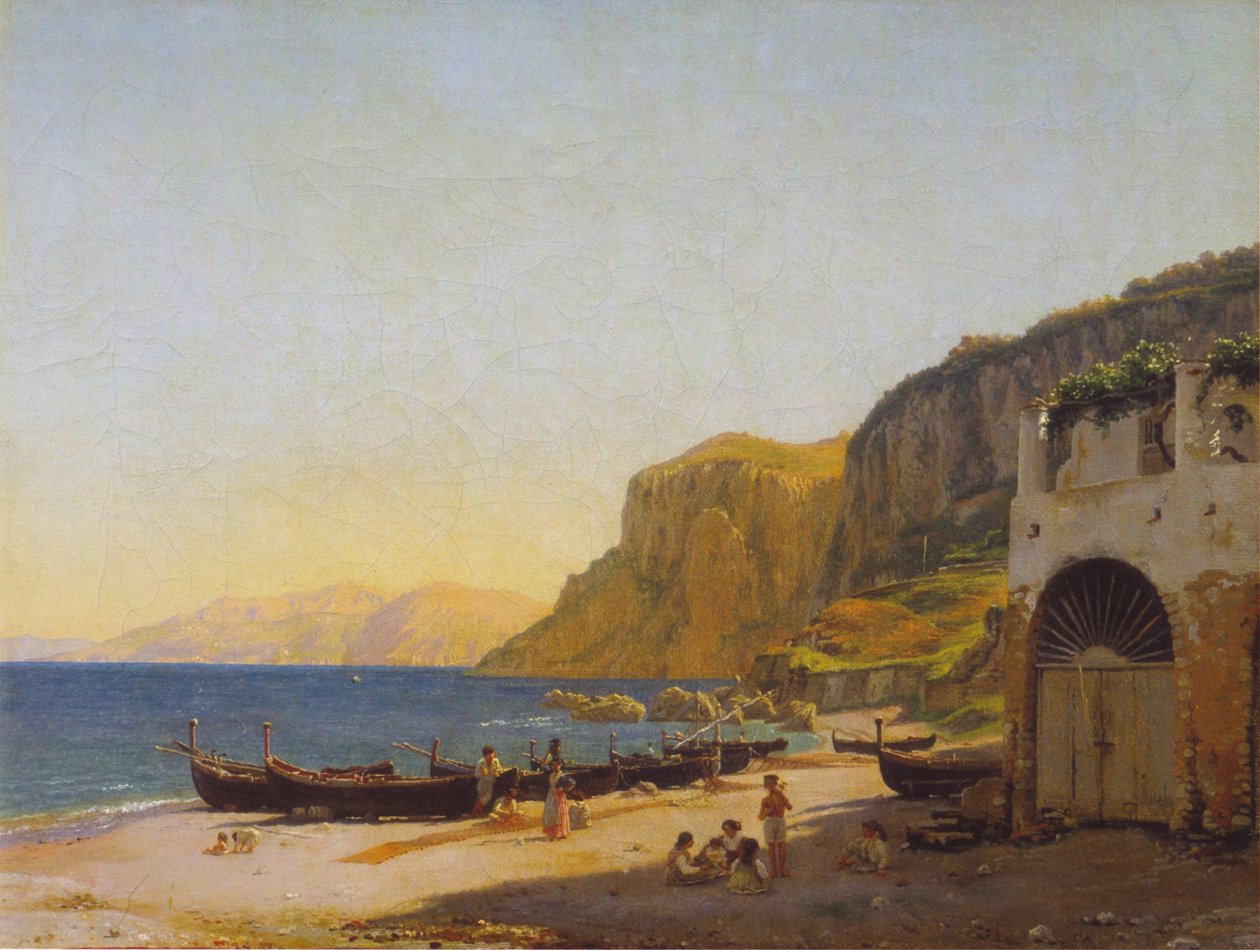 Udsigt over Marina Grande, Capri af Christen Schjellerup Købke