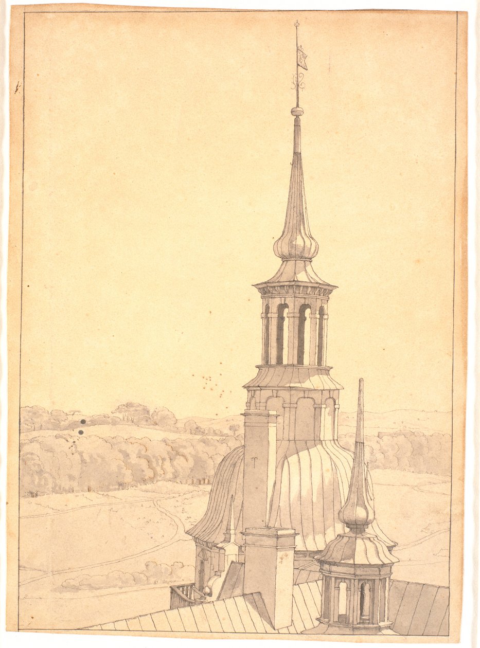 Et af de små tårne på Frederiksborg Slot af Christen Købke