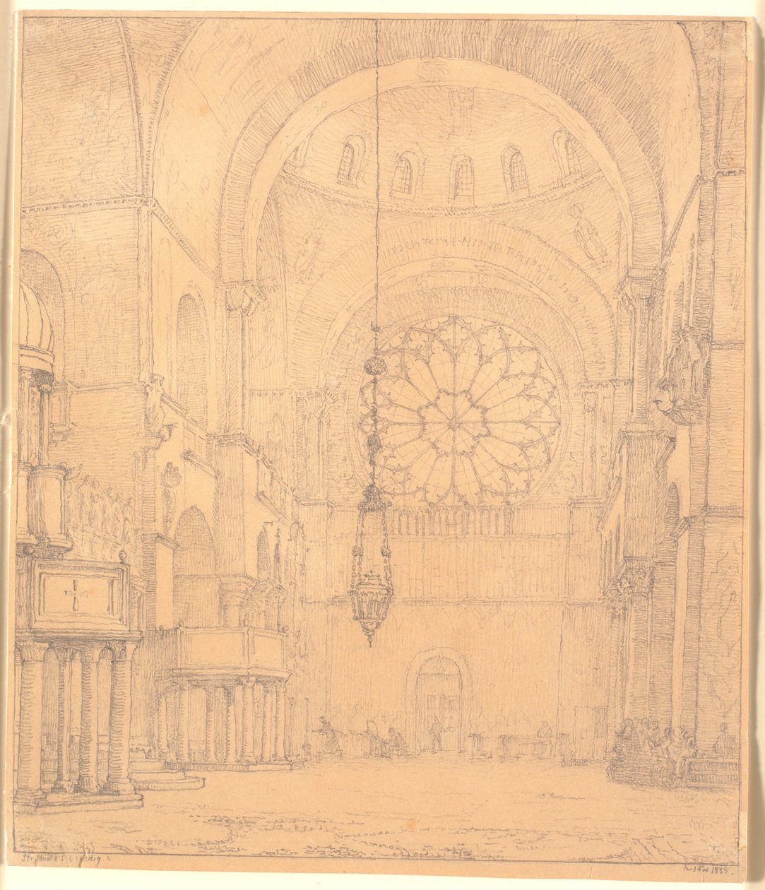 Parti af det indvendige af St.Marco i Venedig af Christen Købke