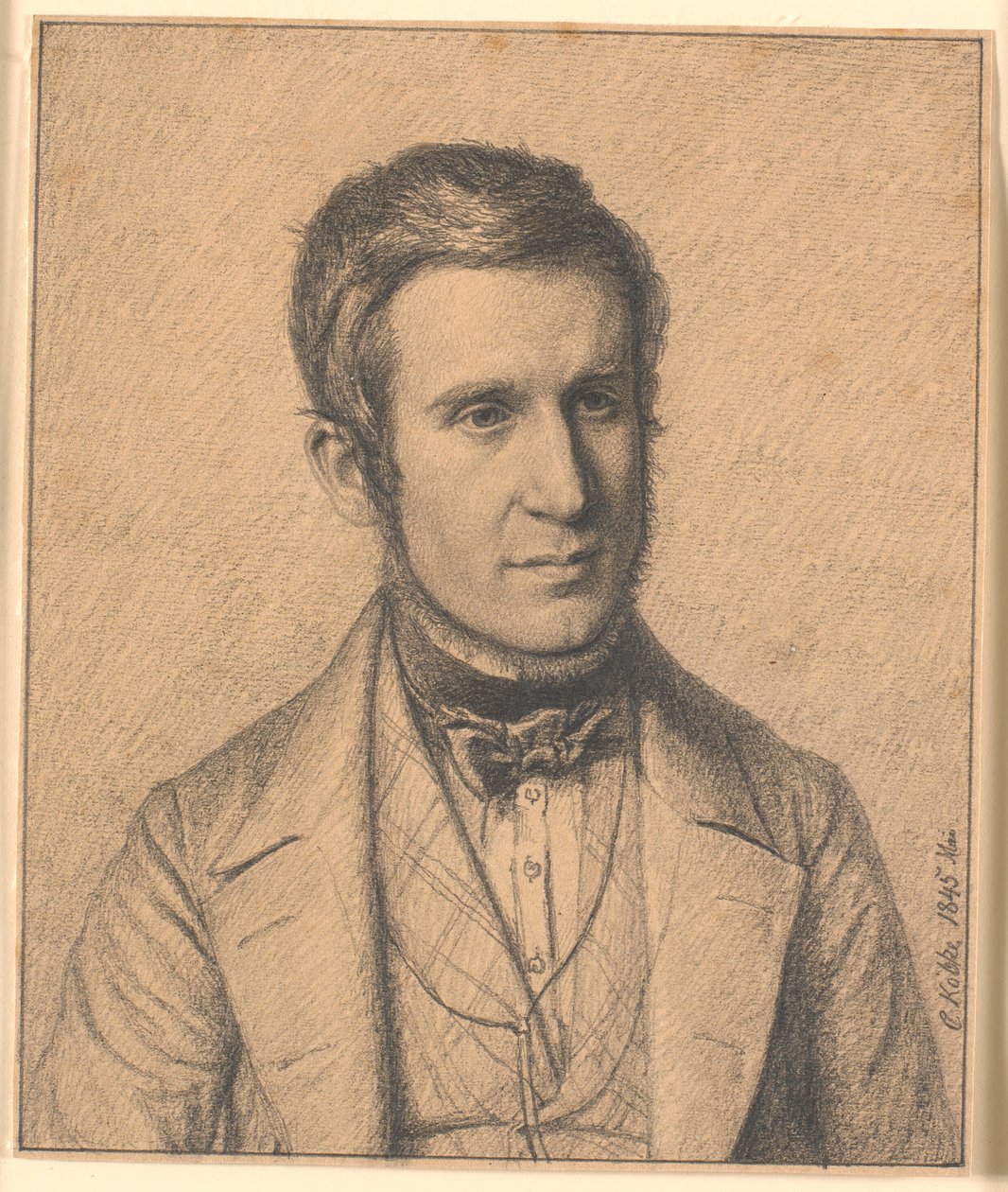 Portræt af kunstnerens kones broder Christen Christensen Købke (1817-1846) af Christen Købke