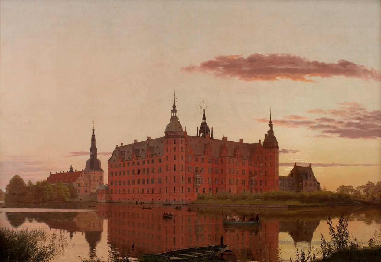 Frederiksborg Palace seen from Jægerbakken, Evening af Christen Schjellerup Kobke