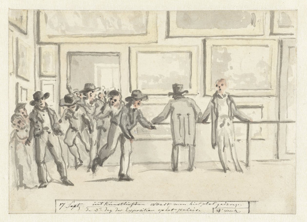 Besøgende på kunstudstillingen i Amsterdam i 1808 af Christiaan Andriessen