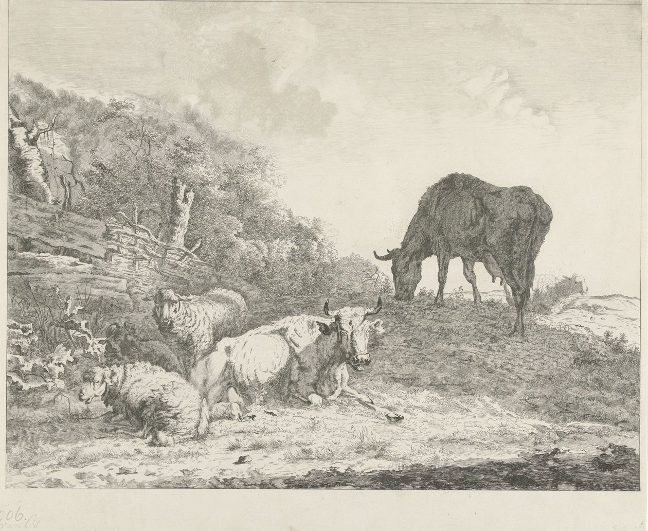 Landskab med kvæg af Christiaan Godfried Schutze van Houten