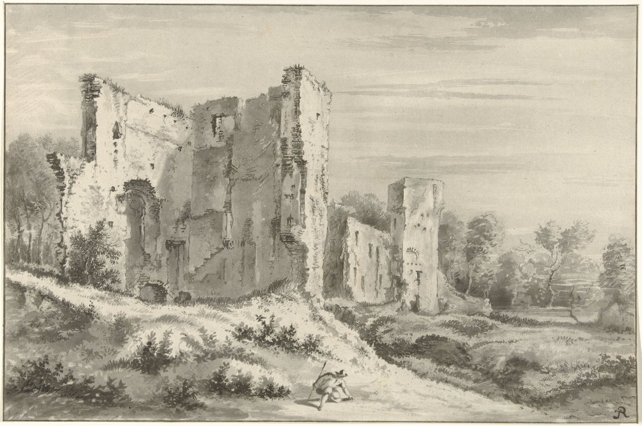 Ruin af slottet ved Egmond aan den Hoef af Christiaan Josi