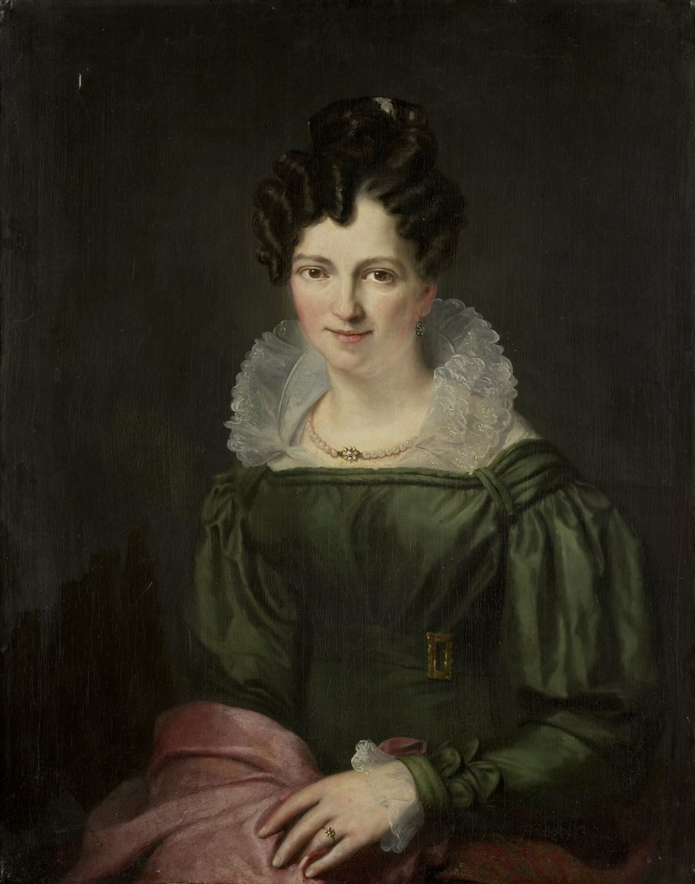 Portræt af Maria Christina Nijssen, Anthonie van der Houts hustru af Christiaan Julius Lodewijk Portman (signed by artist)