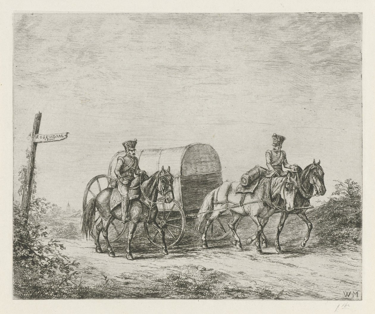 To soldater til hest af Christiaan Wilhelmus Moorrees