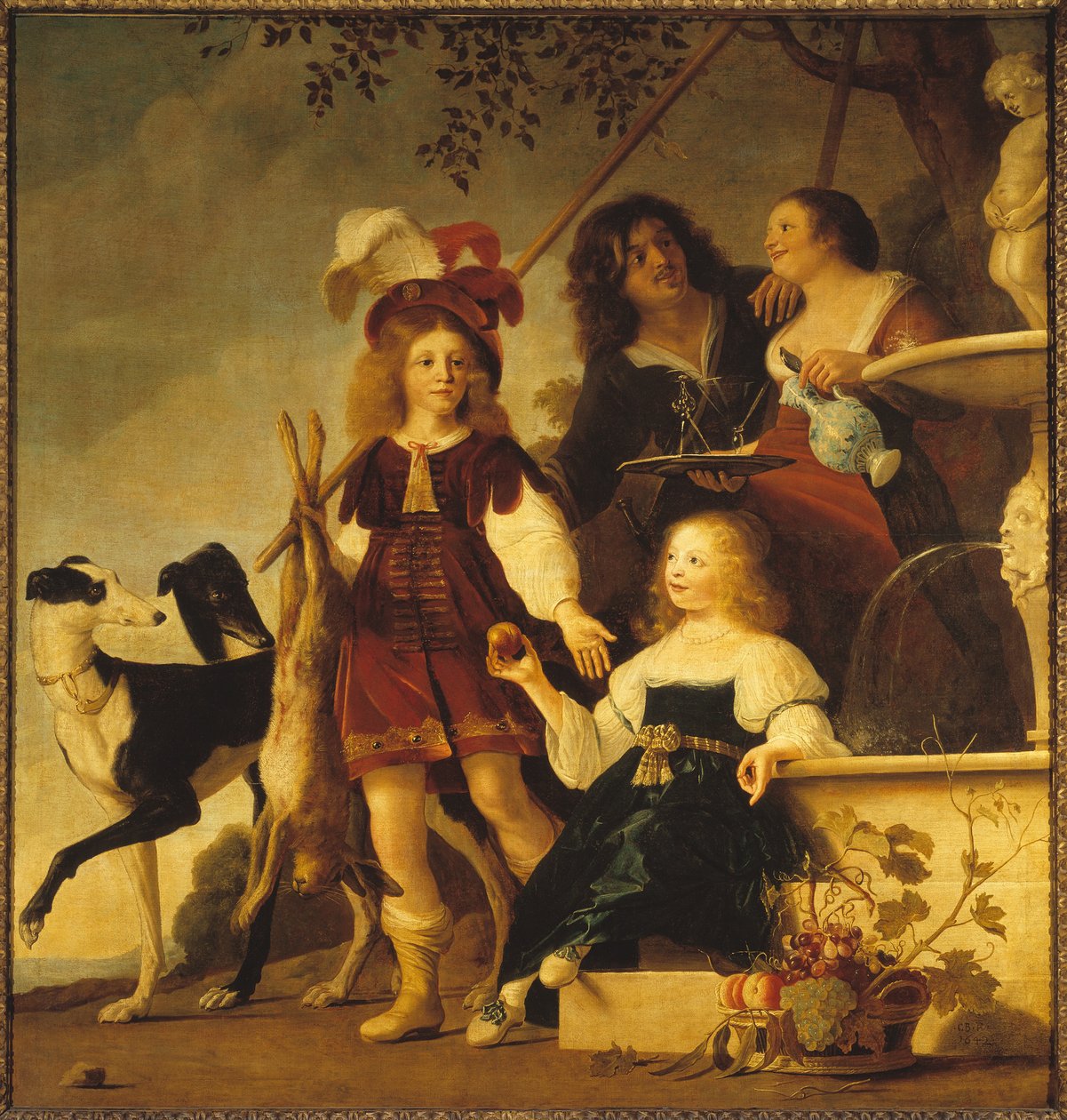 Allegorisk familieportræt, 1642. af Christiaen van Couwenbergh
