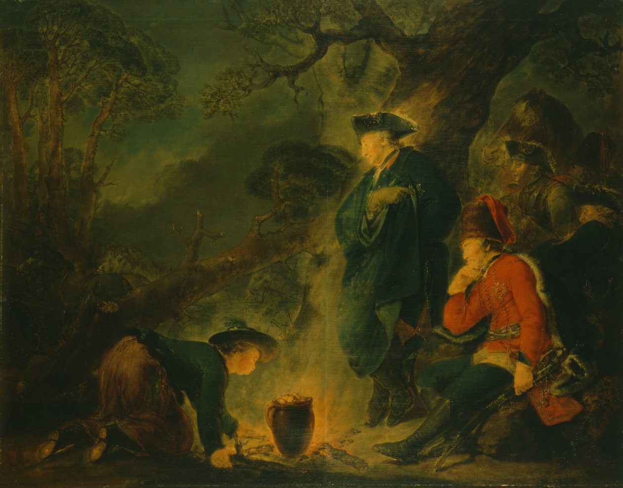 Frederik den Store og general von Ziethen på vej til slaget ved Torgau af Bernhard Rode