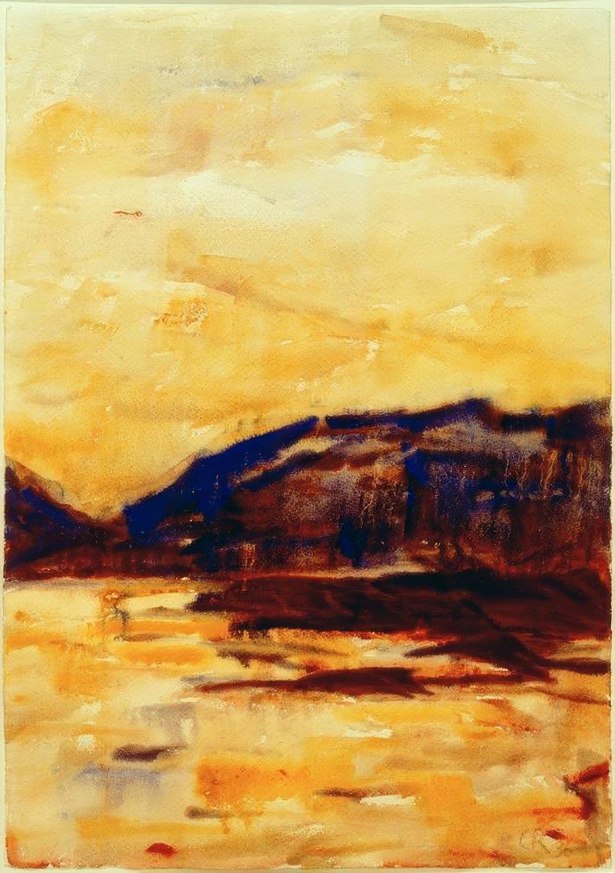 Gyldent aftenlys på Lago Maggiore af Christian Rohlfs