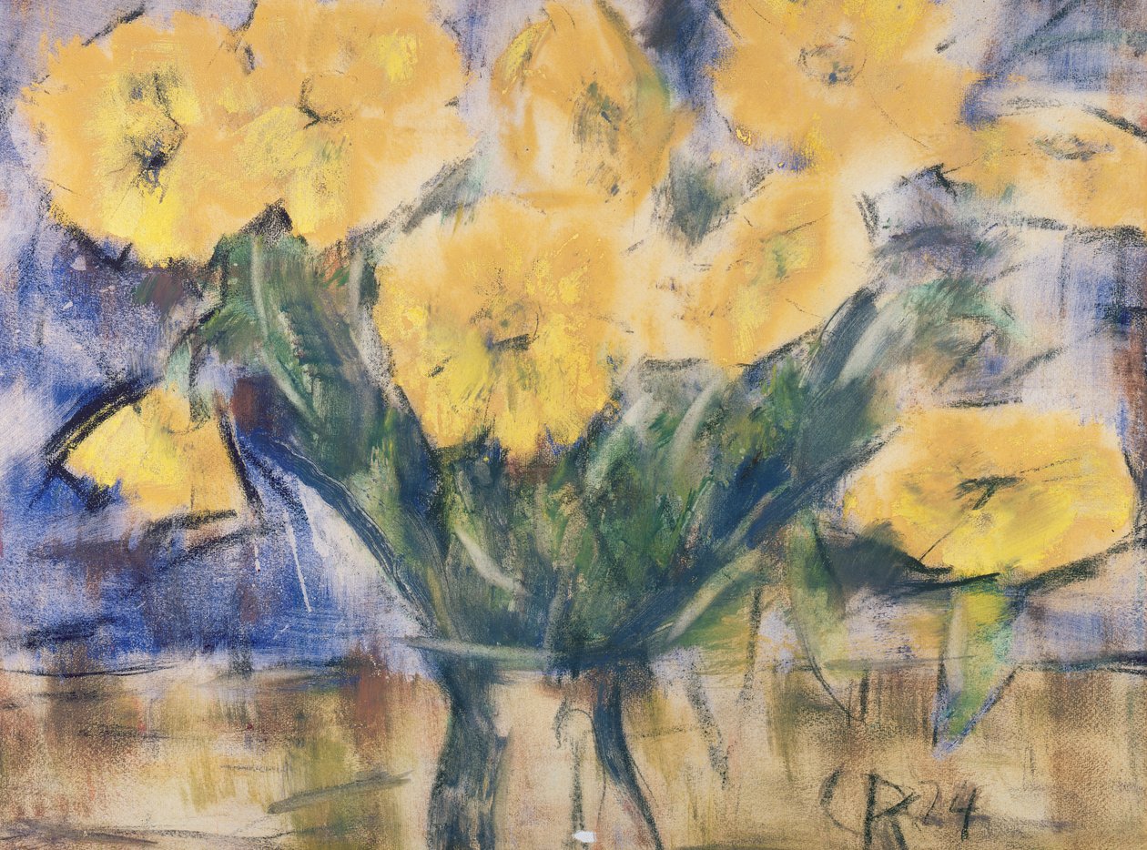 Gule blomster, 1924 (pastel på papir) af Christian Rohlfs
