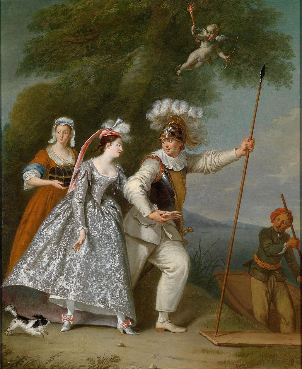Portræt af en elegant herre som Pierrot i en Commedia dell’Arte af Christian Wilhelm Ernst Dietrich