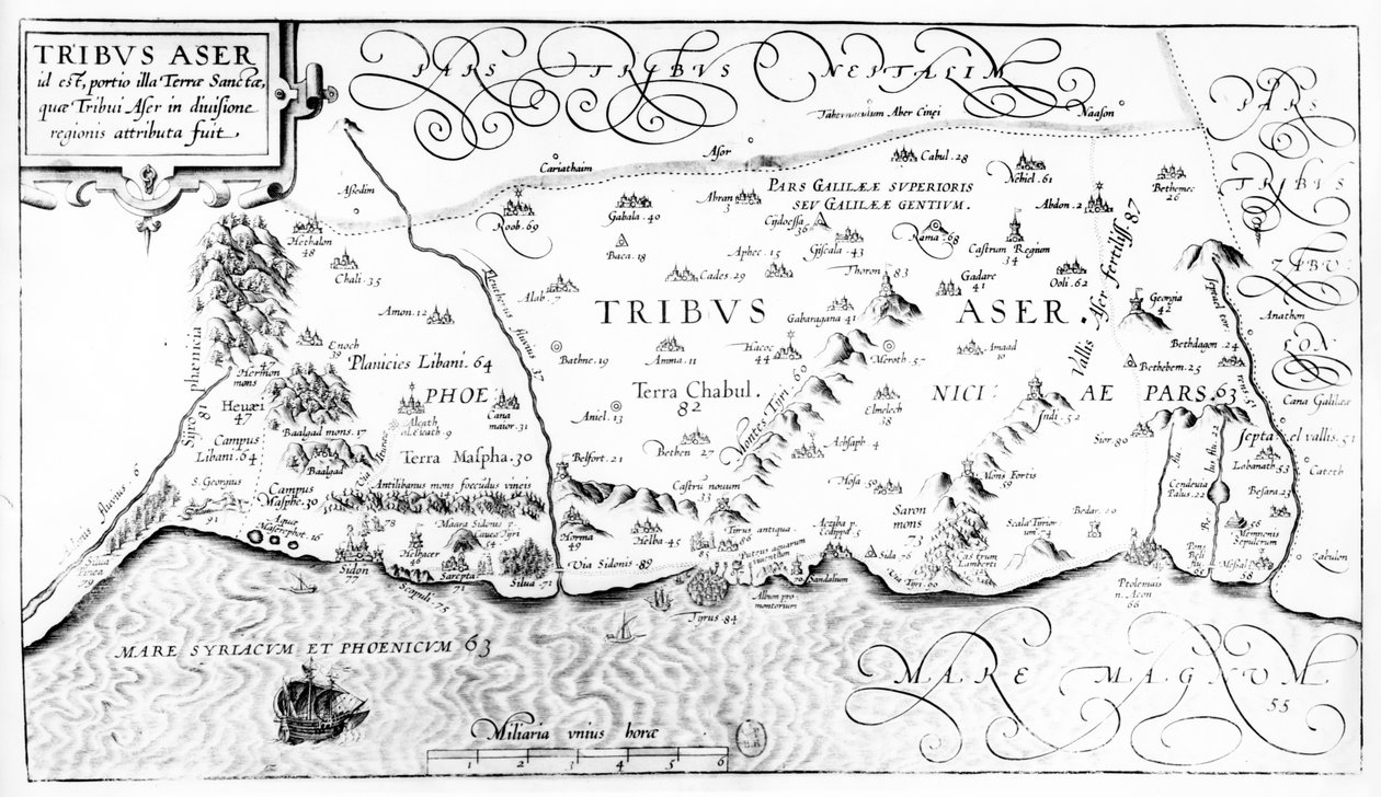 Kort over Ashers stamme, 1590 af Christian van Adrichom
