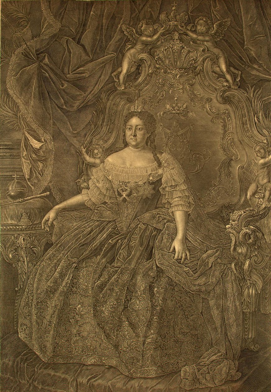 Portræt af kejserinde Anna Ioannovna 1693-1740, 1740
