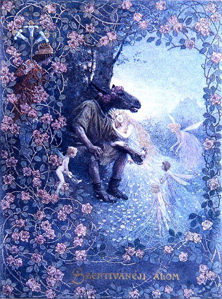 Illustration fra "En midsommernatsdrøm" af William Shakespeare (1565-1616) ca.1900 (litografi) af Christian August Printz