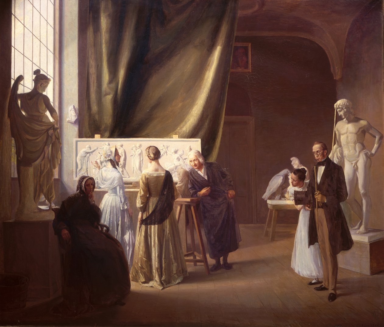Bertel Thorvaldsens atelier (1770-1844) 1899 (olie på lærred) af Christian Bang