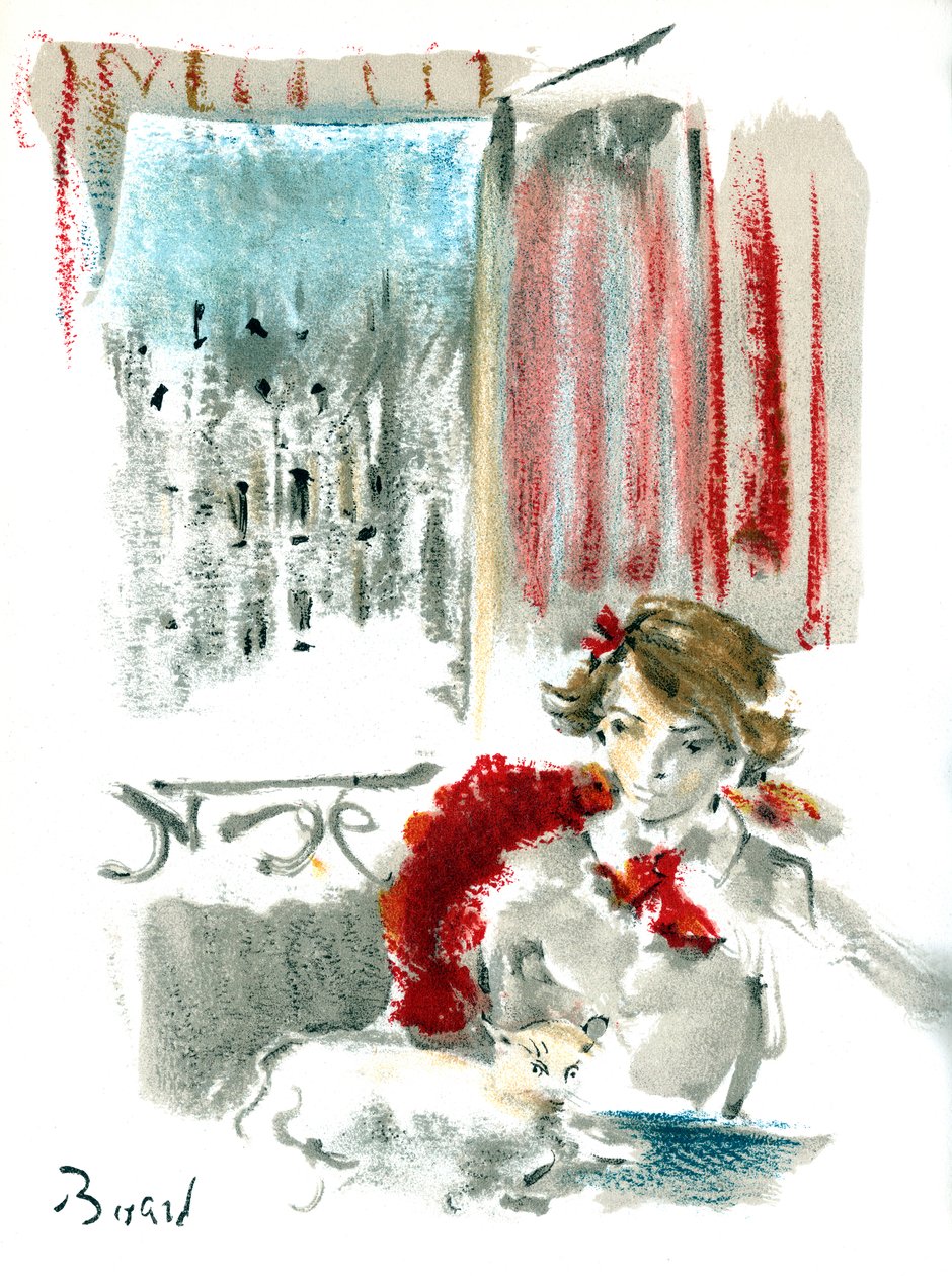 Claudine a Paris af Willy og Colette Willy, udgivet i 1946 (farve litho) af Christian Bérard
