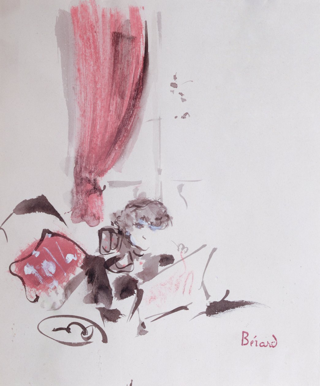 Colette (1873-1954) (gouache på papir) af Christian Bérard