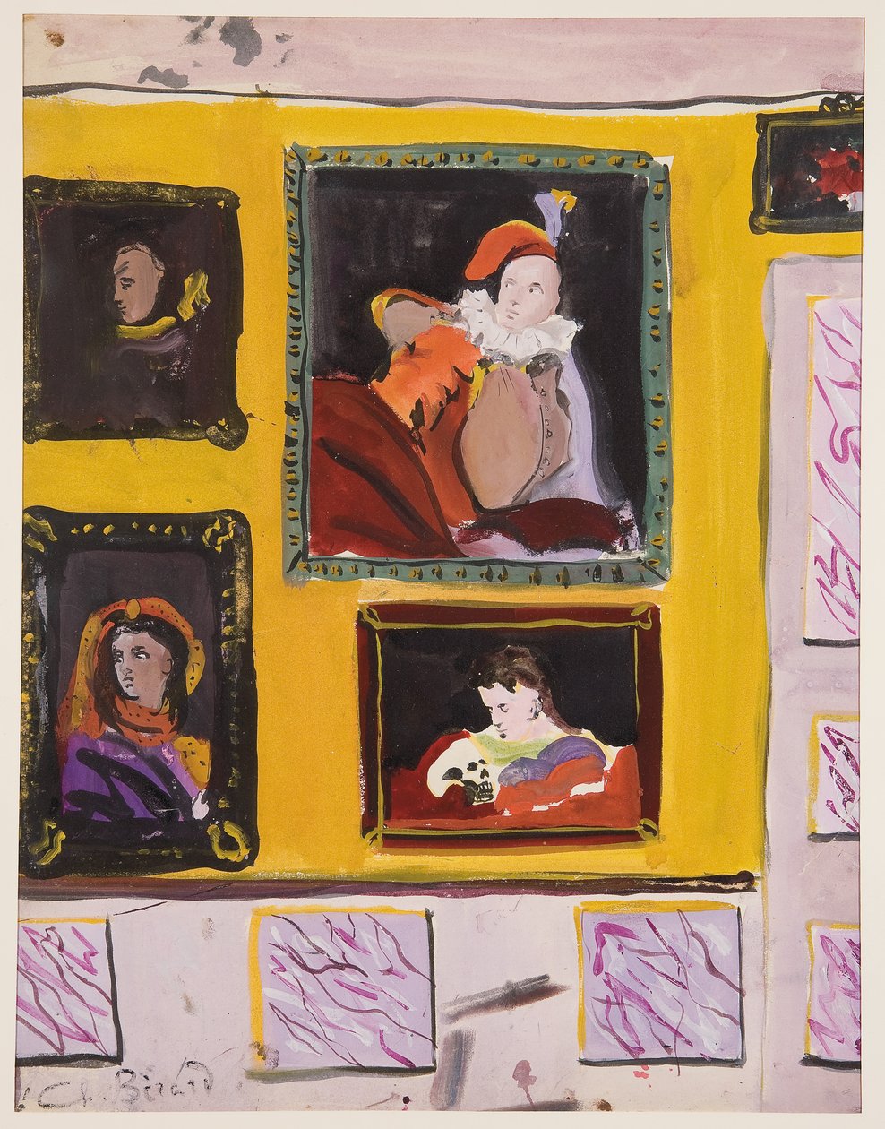 Udklædte figurer, ca. 1935-45 (gouache på papir) af Christian Bérard