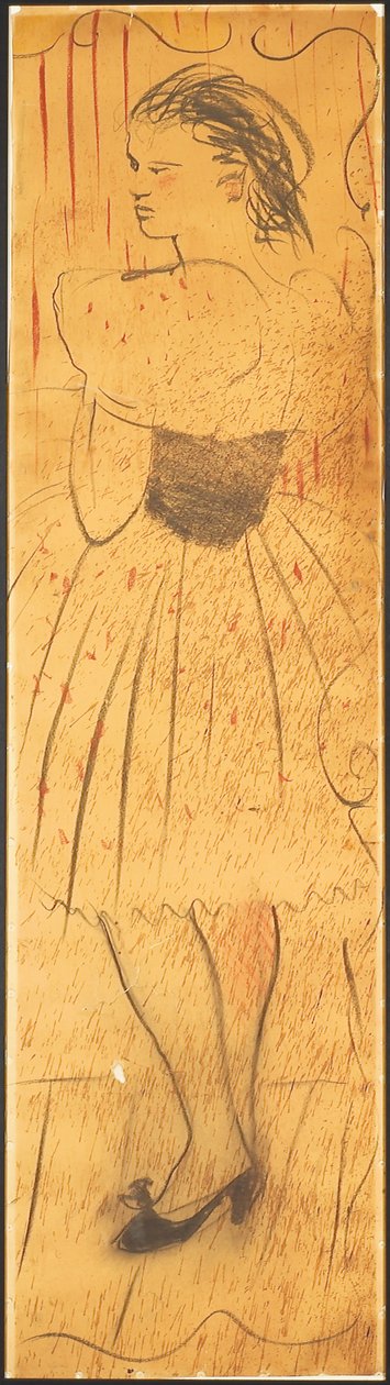 Triptykon (tegning af en elskendes scene) (blyant på papir) (se også 742028-29) af Christian Bérard
