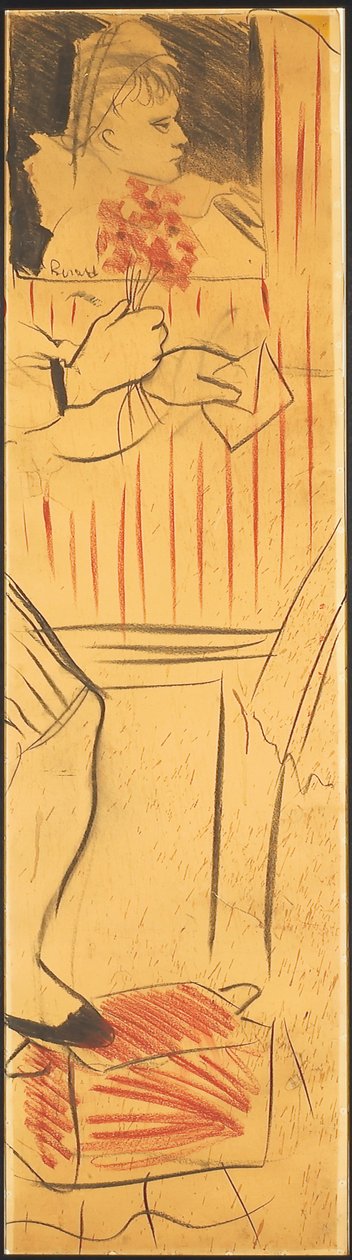 Triptykon (tegning af en elskendes scene) (blyant på papir) (se også 742028-30) af Christian Bérard