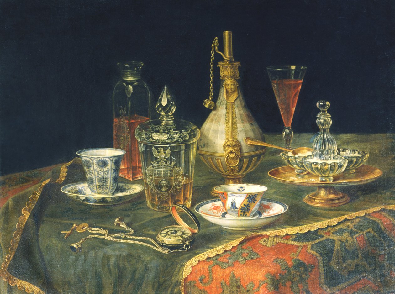 Bøhmiske glas, kopper og et ur af Christian Berentz