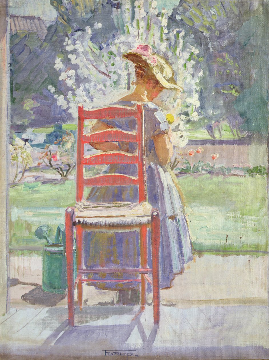 På terrassen (olie på lærred) af Christian Carl Forup