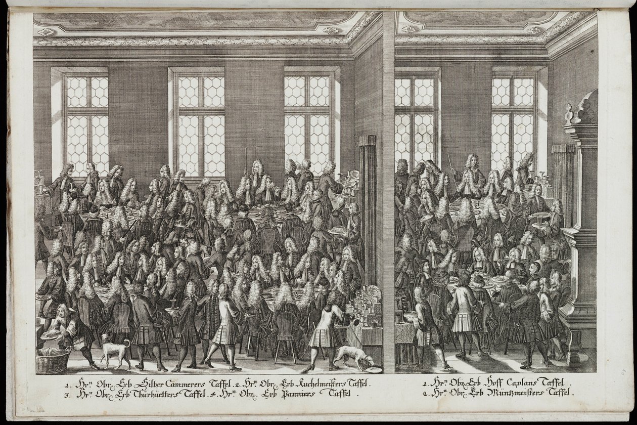 En banket. Festival til ære for kejser Charles VI, 1712 af Christian Engelbrecht