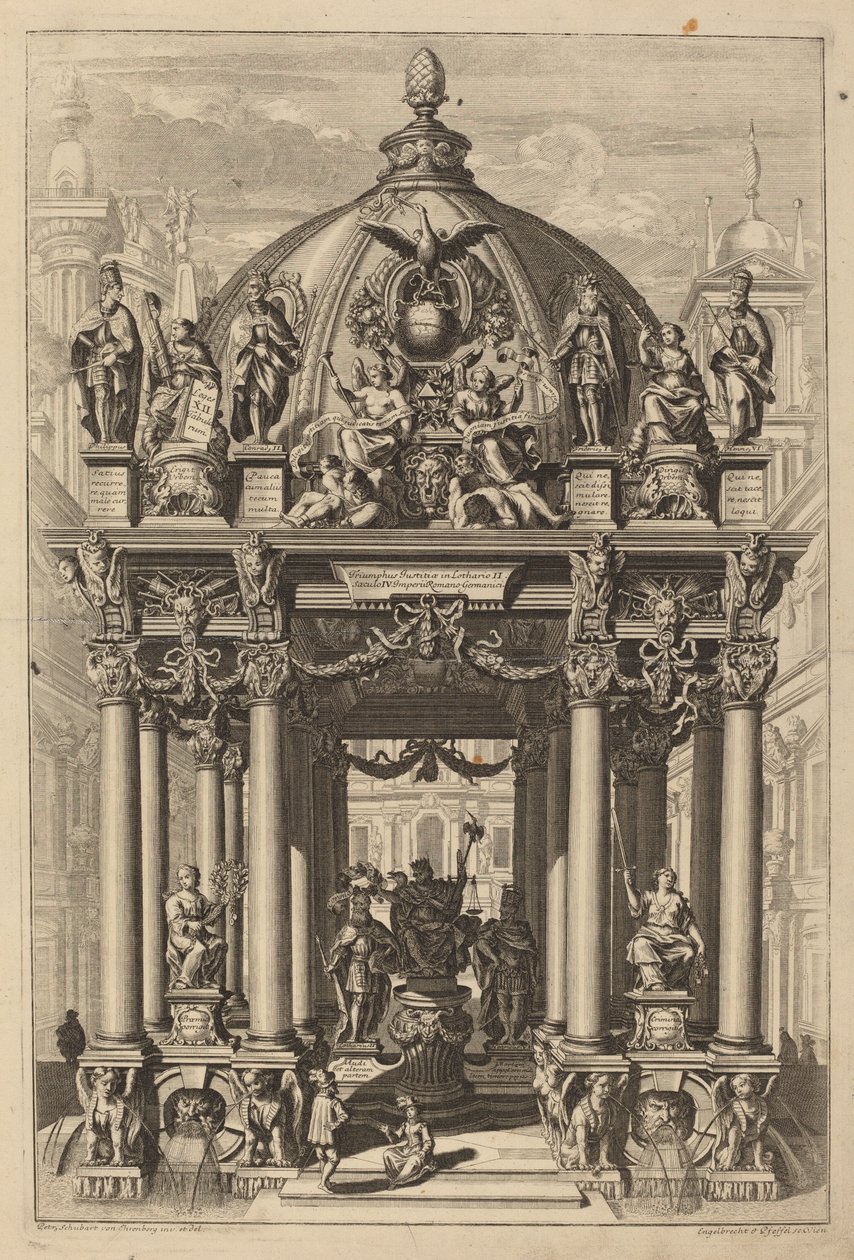 Triumfbue for Lotharius II af Christian Engelbrecht and Johann Andreas Pfeffel, after Peter Schubert von Ehrenberg
