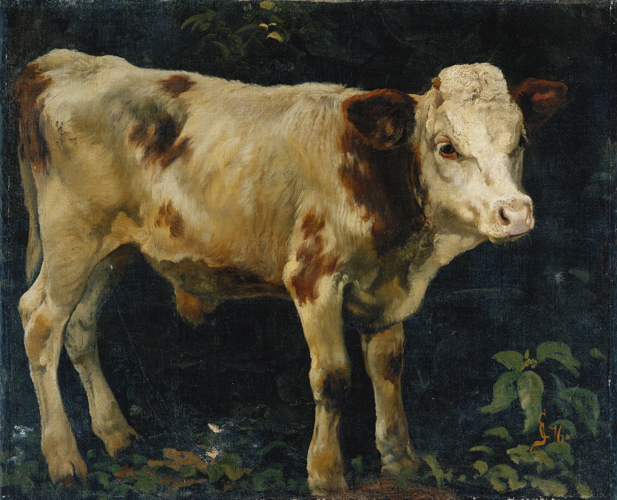 En Tyrekalv, 1876 af Christian Eriksen Skredsvig