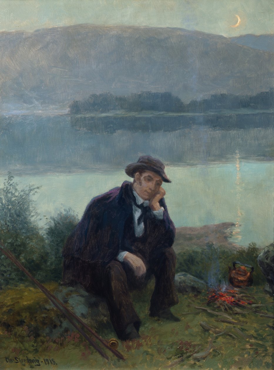 Jørgen Moe på fisketur af Christian Eriksen Skredsvig
