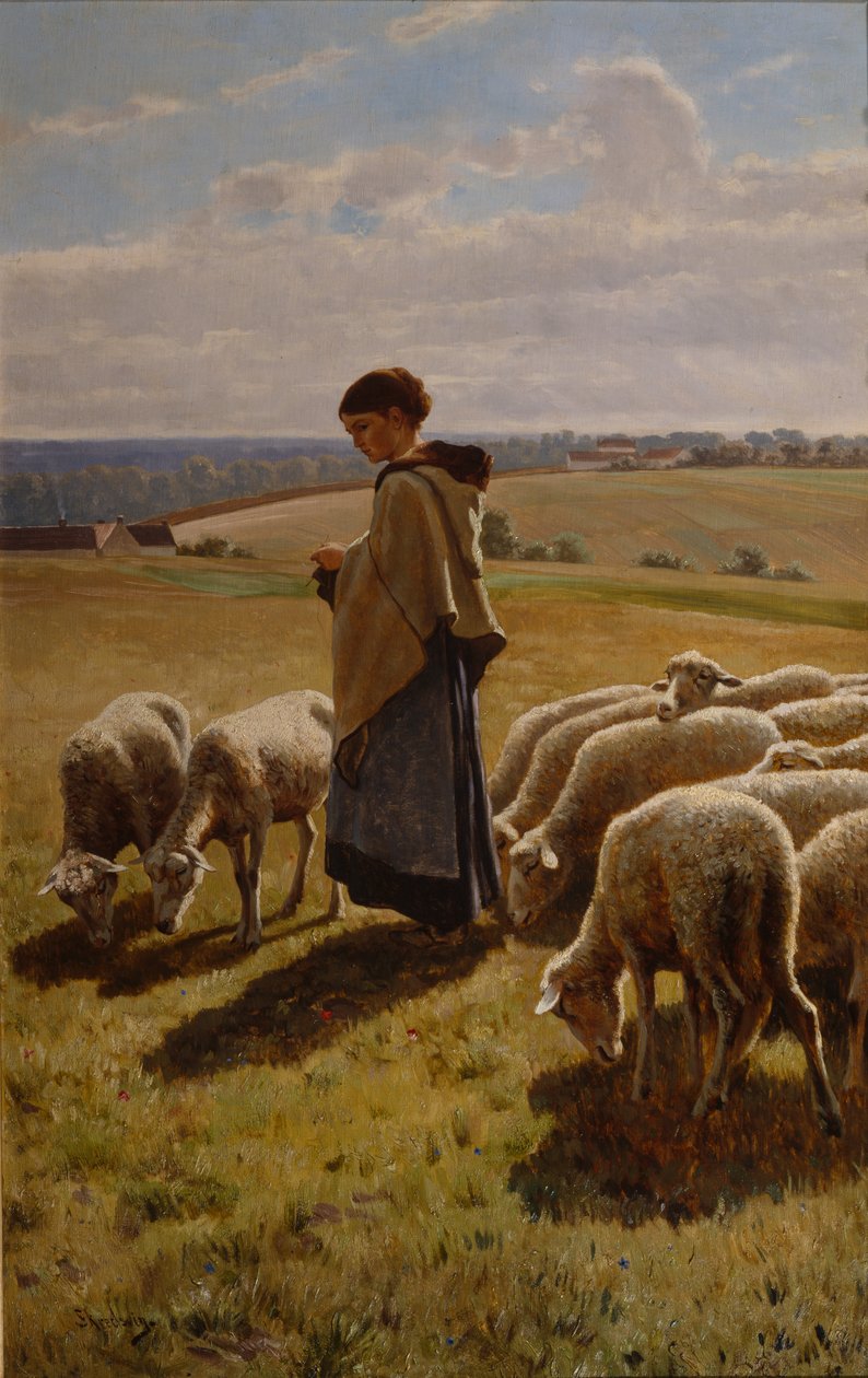 October Morning at Grez (olie på lærred) af Christian Eriksen Skredsvig