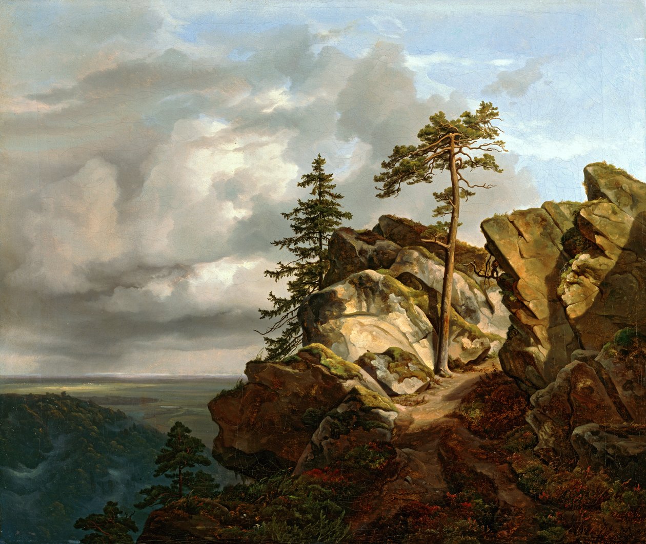 Harzen-landskab (Lüneburger Heide nær Harburg) af Christian Ernst Bernhard Morgenstern