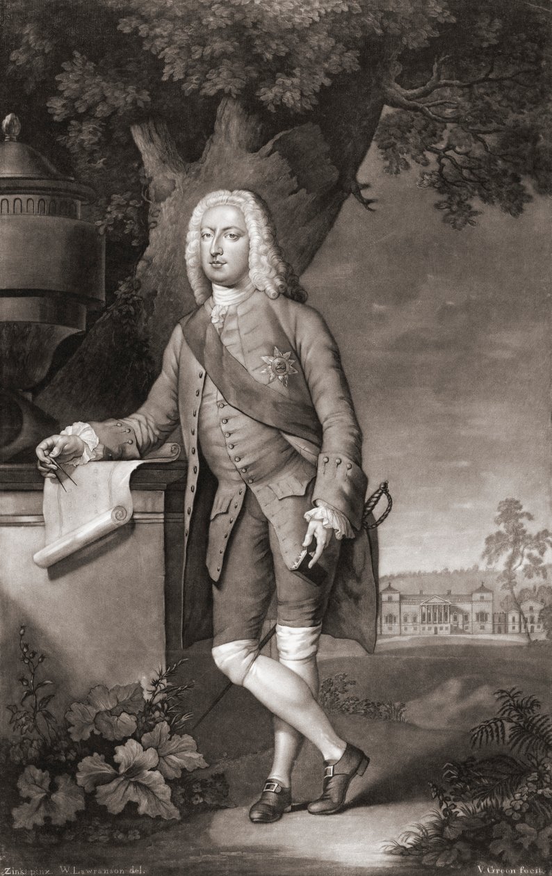 Thomas Coke, jarl af Leicester. Portræt. (Print) af Christian Friedrich (after) Zincke