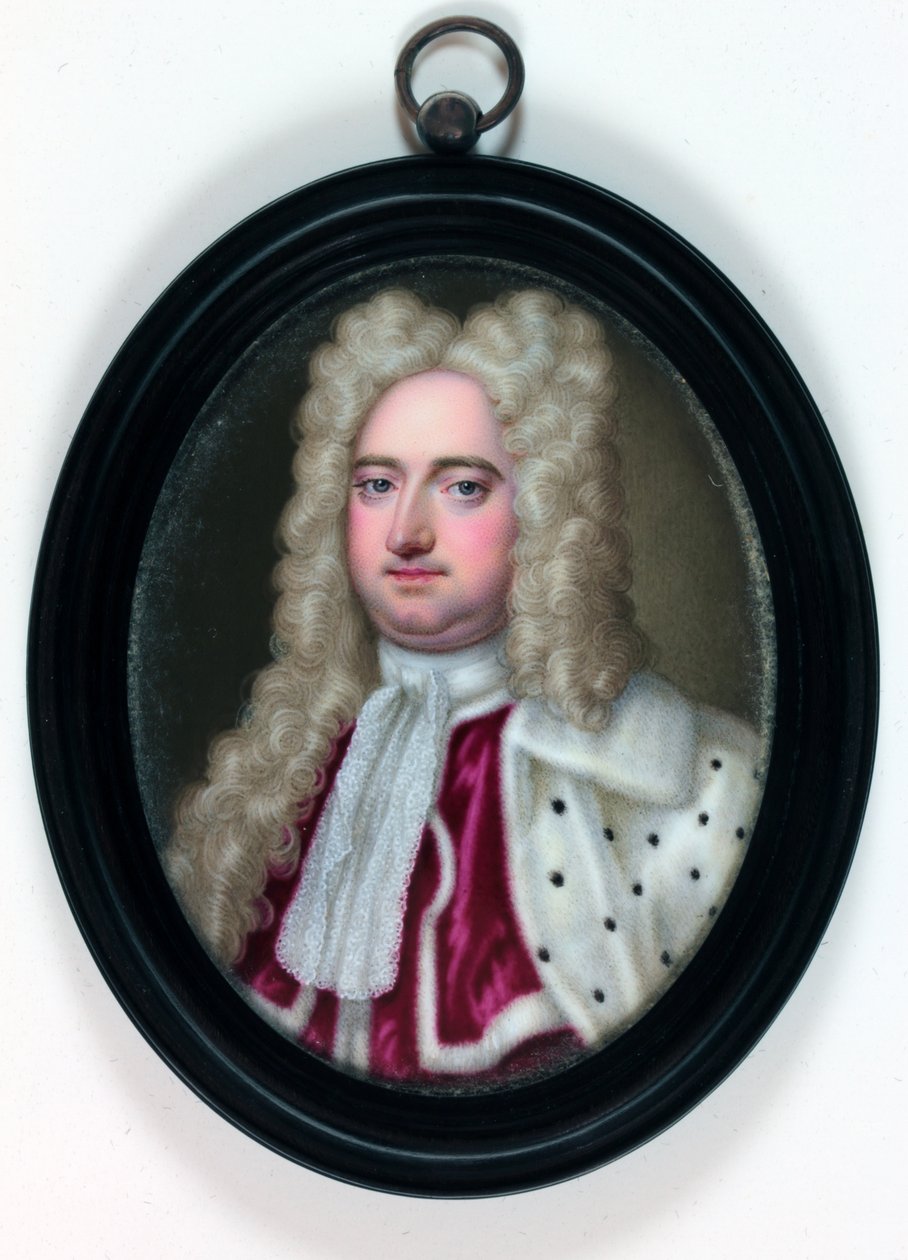 Edward Harley, 2. jarl af Oxford og Mortimer (emalje) af Christian Friedrich (attr.to) Zincke