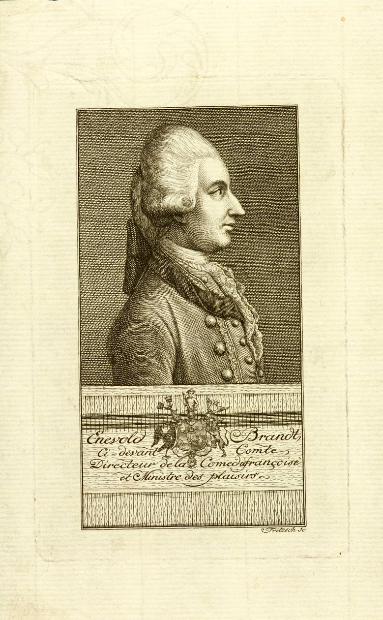 Portrait of Count Enevold Brandt 1738-1772, 1773. af Christian Friedrich Fritzsch