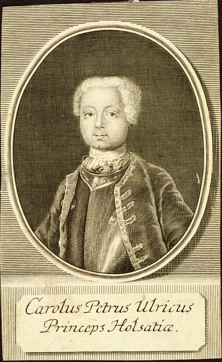 Portræt af hertugen Karl Peter Ulrich af Holstein-Gottorp 1728-1762, 1734. af Christian Friedrich Fritzsch