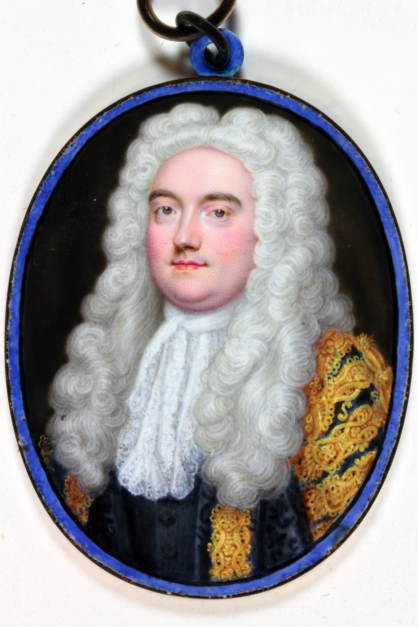 John Verney Master Of The Rolls, 1739 (emalje) af Christian Friedrich Zincke