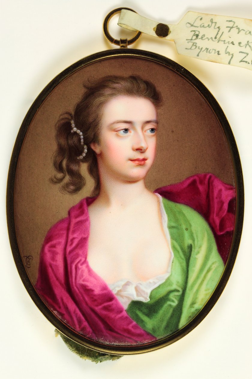 Lady Frances Wilhelmina Bentinck, Lady Byron (emalje) af Christian Friedrich Zincke