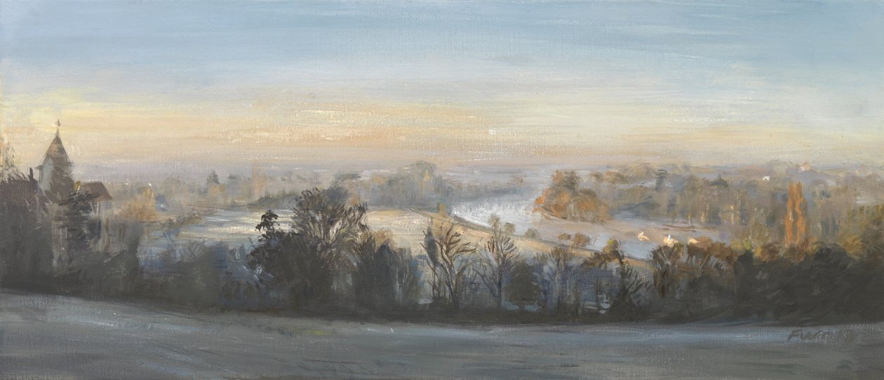 Blue Sunday Winter Morning - Richmond Hill, 2013 (olie på lærred) af Christian Furr