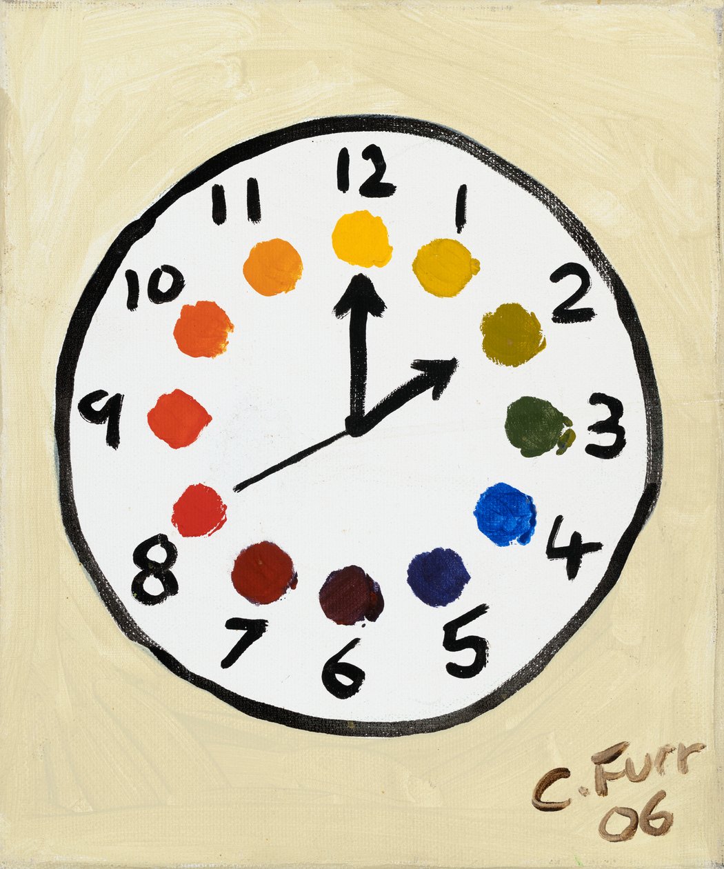 Colour Clock 2006 (olie på lærred) af Christian Furr