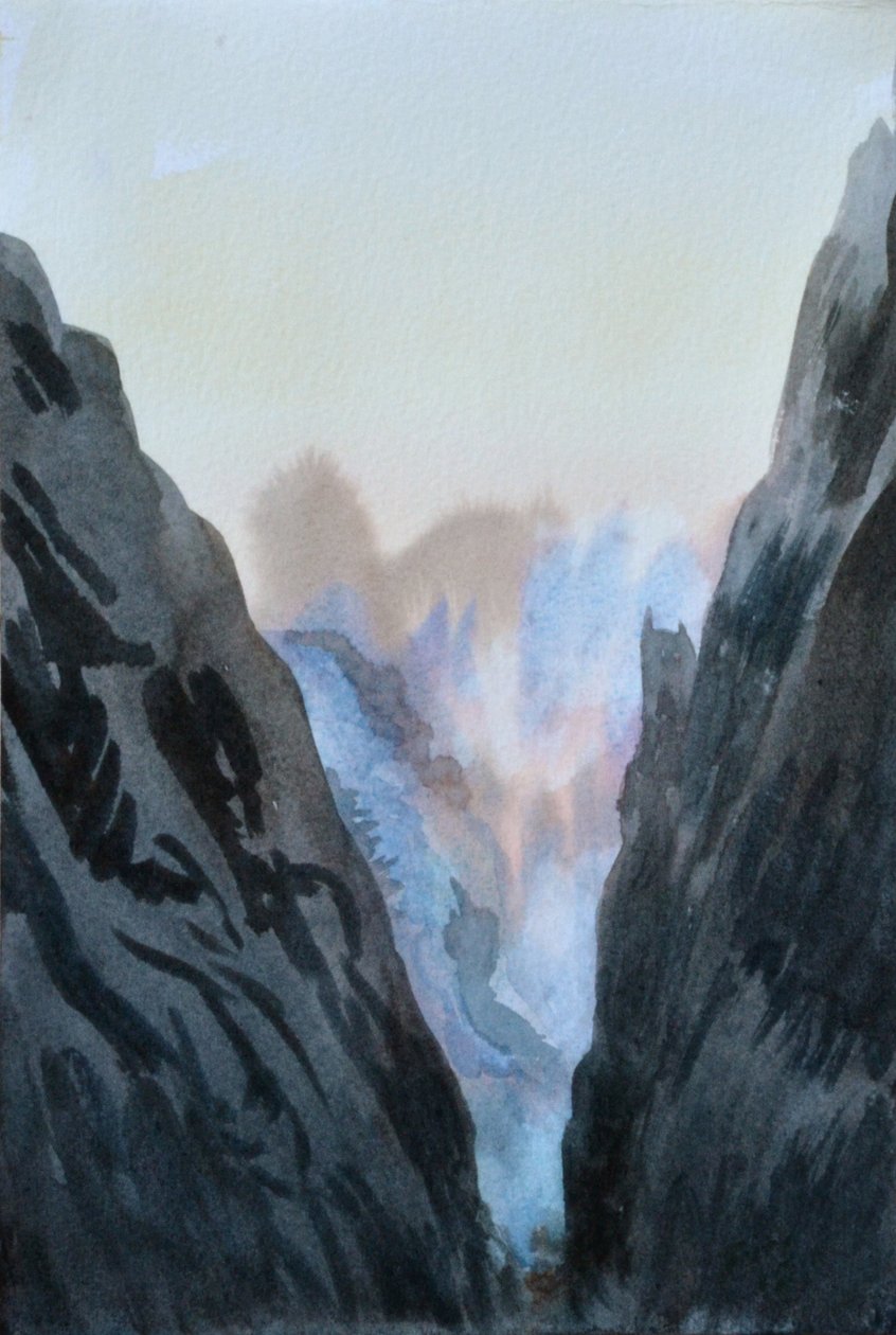Flaming Mountain, 2015 (akvarel på papir) af Christian Furr